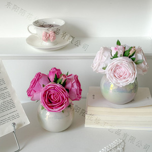 Taylor Rose <b>Artificial</b> <b>Bouquet</b> 6-Headed Silk Flower High Simulation Wedding Home Decoration - Product Image 2