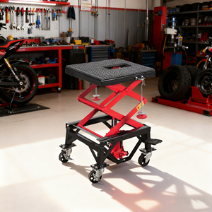 Sollevatore per Moto da 135 kg con 4 Ruote Girevoli, <span class=keywords><strong>Cavalletto</strong></span> per Riparazione Moto da Cross e Fuoristrada, per Officina e Garage - Product Image 6