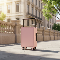 Valise rigide minimaliste à ouverture frontale en PC avec cadre en aluminium, serrure TSA à combinaison, 4 roues pivotantes à 360° et roulement silencieux