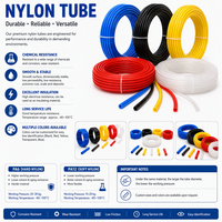 Tuyau pneumatique flexible en polyamide PA12 multi-tailles pour la fabrication d'équipements