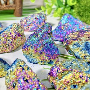 Wholesale High Quality Carved <b>Random</b> Aura Raw Stone Rainbow Aura Rough Stone Healing Fashion Trend Home Collection <b>Gift</b> - Product Image 1
