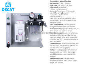 เครื่องดมยาสลบสำหรับสัตว์ OSCAT พร้อมระบบช่วยหายใจ เครื่องดมยาสลบสำหรับสัตว์เลี้ยง อุปกรณ์สัตวแพทย์ สำหรับคลินิกสัตวแพทย์ - Product Image 2
