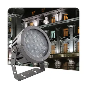 Holofote led de alumínio com 18/24/36w, lâmpada redonda, para áreas externas, à prova d' água, ip65, para jardim, iluminação para paisagem