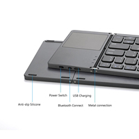 Keyboard Lipat dengan Touchpad Nirkabel Tipe C Isi Ulang Ringan untuk iPad iPhone Tablet PC