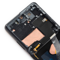 Écran Tactile AMOLED Noir Argent Assemblé avec Cadre pour Samsung Galaxy S21 Ultra 5G