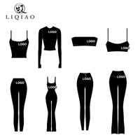 Combinaison de yoga pour femmes, collants, rembourrage de poitrine, t-shirt de sport à manches longues, respirant, logo frontal, débardeur court, haut court personnalisé