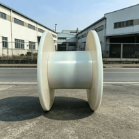 Bobine de câble industrielle en plastique opaque, solide et anti-fissuration, vide, pour la fabrication de câbles, fourniture en gros d'usine