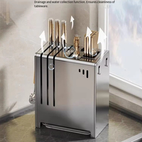 Organisateur de couverts mural en acier inoxydable finition laquée support de service pour baguettes couteaux couteaux étendoir pour couverts