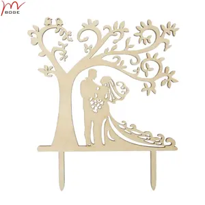 Mr &amp; Mrs Silhouette <strong>Tree</strong> Wedding Cake <strong>Toppers</strong> Bride and Groom Handmade Wedding Cake <strong>Topper</strong> - Product Image 1