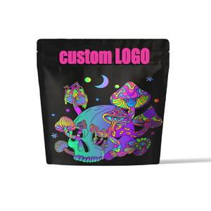 Custom Logo Printed Mylar <b>Bag</b> Black <b>Zip</b> Lock Smell Proof Matte Finish Cookie Edibles Packaging 3.5 7 14 28 g - Product Image 1