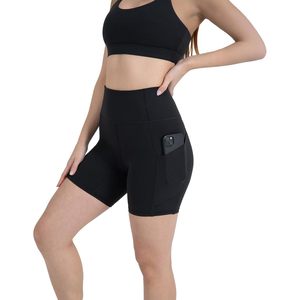 Custom Active Women's High Waist Pocket Biker Shorts 3 Inch <b>Tummy</b> <b>Control</b> Compression Breathable Activewear - Product Image 4