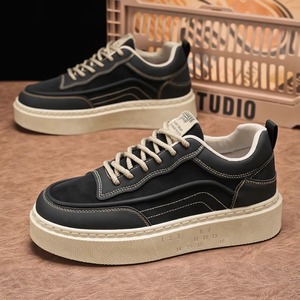 <b>Hot</b> Sale Retro Patchwork Breathable Thick Sole 5cm Height Increasing Fashion Men Platform Sneakers - Product Image 1