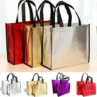 Sac fourre-tout personnalisé en non-tissé gaufré, réutilisable, de luxe, imprimé métallisé or et argent, sac de courses portable avec logos