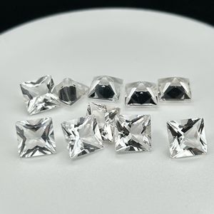 HQ gemme 3x3-12x12mm taglio macchina cuore principessa taglio trasparente bianco naturale pietra di cristallo di quarzo - Product Image 4