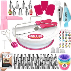 Cake Turntable Set With Spatulas And Piping <b>Tools</b> For Baking And Decorating - Product Image 3
