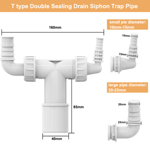 Siphon de lavabo blanc en PP 1 1/2 pouce, système de vidange pop-up pour salle de bain, installation facile - Product Image 5