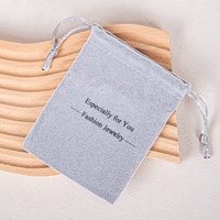 Sacs à bijoux réutilisables doux avec logo personnalisé, pochette cadeau anti-poussière, sac d'emballage à cordon pour cosmétiques