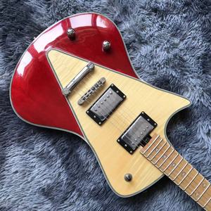 Nouvelle guitare avec placage rouge et jaune, guitare de performance rock avec touche - Product Image 3