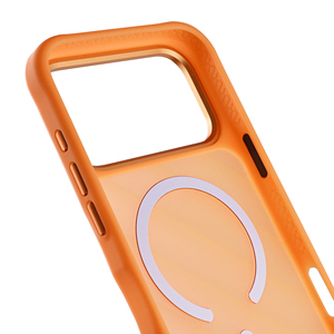 เคสโทรศัพท์มือถือกันกระแทกสีส้มใสแบบด้าน ผิวสัมผัสลายเส้น TPU+PC สำหรับ iPhone 17 Pro Max แบบแม่เหล็ก - Product Image 5