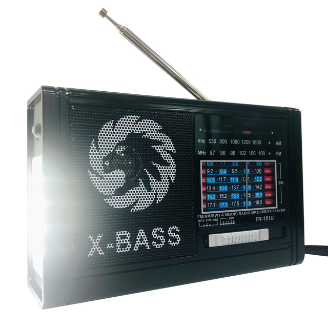 FM/AM/SW 1-6 8 BAND Blue Tooth Usb Tf Card Palyer LED Torch 5c Battery Portatiles Pocket Radio