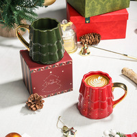 Tasses de Noël en céramique de luxe 2026, assorties pour couple, résistantes aux hautes températures et compatibles micro-ondes, pour les amateurs de Noël