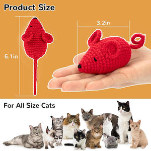 New Handmade Crochet Plush <b>Mouse</b> Cat Dog Interactive Movement Biting Woolen Animal Pet Chew <b>Toy</b> - Product Image 5