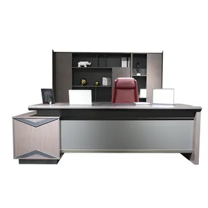 Mesa ejecutiva moderna en forma de L 2024, escritorio de trabajo para ordenador, muebles de madera, mesa de oficina Ceo de lujo