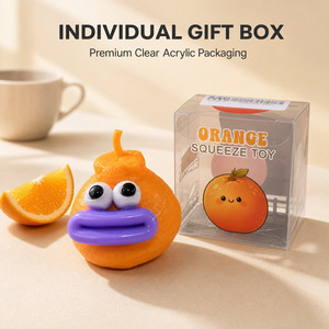 Jouet Squishy Anti-Stress à Rebond Lent, à Presser, avec Expressions Créatives, Drôles, Mignonnes et Originales, en Forme de Bâtiment Orange - Product Image 4