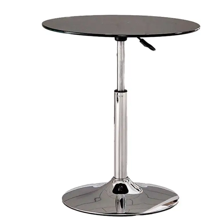 moveable high luxurious Glass lift black round table event Leisure top salad cool breakfast bar table