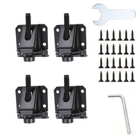 Goodsheng – Lot de 4 pieds de meubles réglables en acier robuste avec pieds en nylon et écrous de blocage pour tables et étagères