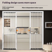 Porte pliante en aluminium avec panneau en acrylique transparent invisible, rétractable, coulissante, coupe-vent pour climatisation