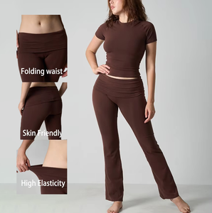<span class=keywords><strong>Pantalones</strong></span> <span class=keywords><strong>de</strong></span> Yoga CNSHELL con Logotipo Personalizado, <span class=keywords><strong>de</strong></span> Segunda Piel, Ligeros, <span class=keywords><strong>de</strong></span> Algodón Orgánico, Ajustados y Elásticos, con Cintura Plegada y Corte <span class=keywords><strong>de</strong></span> <span class=keywords><strong>Campana</strong></span> - Product Image 1