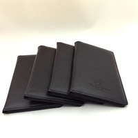 Porte-reçus magnétique en cuir PU noir avec logo personnalisé en relief, pour hôtel, restaurant, clip pour factures et notes, présentoir
