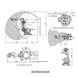 BORUNTE Bras robotisé industriel 6 axes, charge utile 200 kg, portée 2570 mm, pour palettisation, manutention, estampage, soudage, entraînement servo-électrique PLC - Product Image 3