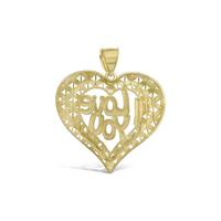Collier pendentif cœur bicolore « Je t'aime » en maille ajourée dorée, bijou tendance, cadeau romantique pour elle pour un anniversaire