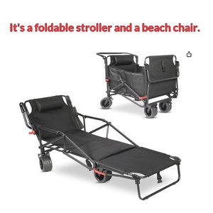 Chariot de <span class=keywords><strong>camping</strong></span> multifonctionnel pliable, transformable rapidement en lit inclinable, grande capacité, pour la plage, le <span class=keywords><strong>camping</strong></span> et la pêche - Product Image 3