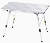Table de pique-nique en aluminium légère et personnalisée en gros Table de camping pliante portable avec réglage en hauteur pour la plage en plein air