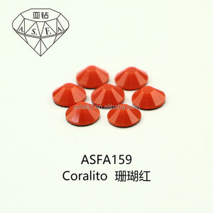 ASFA159 Coralito Qualité Hot Fix Strass 12 Coupes Facettes Dos Plat Strass Convient Pour Le Bricolage Artisanat Décoration De Vêtements - Product Image 2