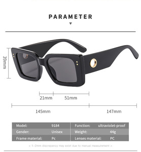 High Quality Luxury <b>Square</b> UV400 Unisex <b>Sunglasses</b> PC UV400 Vintage Eyewear Gafas De Sol - Product Image 2