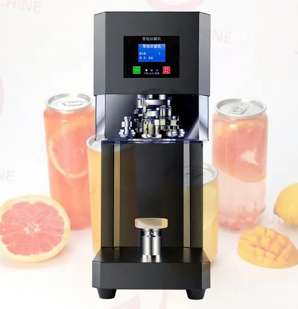 Desktop Easy to Operate Aluminium Can Sealing Machine for Coffee Shop Soda Can Sealing Machine Tin Can Capper with Cup Holder