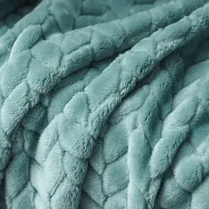 Chăn nỉ <span class=keywords><strong>polyester</strong></span> chất lượng cao, mềm mại, trơn, nhẹ, một mặt xù, tùy chỉnh, dùng cho mùa đông - Product Image 2