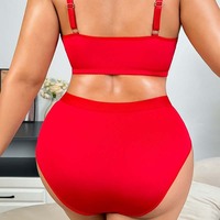 Ensemble de soutien-gorge sans armatures grande taille, à coupe haute, bonnet complet, coupe haute, en dentelle, fermeture avant, pour usage quotidien, vente en gros d'usine pour le commerce extérieur