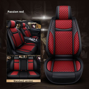 Housse de siège de <span class=keywords><strong>voiture</strong></span> universelle en cuir et lin, durable, adaptée à toutes les saisons, couverture complète de l'avant, couverture partielle de l'arrière - Product Image 4