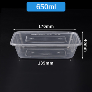 Boîte à lunch jetable en PET <span class=keywords><strong>micro</strong></span>-ondable avec bord renforcé et base plate pour les repas à emporter au bureau - Product Image 2