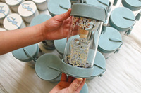 Boîte à parfum en cuir cylindrique, boîte en carton transparente en acrylique, boîte de rangement cosmétique, emballage personnalisé rose pour la beauté et l'aromathérapie