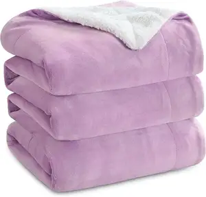 Custom Blanket Soft And Cozy Microplush Throw Blanket Reversible Flannel Sherpa Fleece Blanket For Couch And Sofa