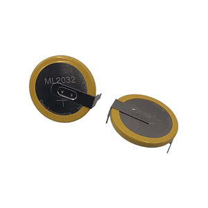 3v锂可充电电池Ml2032 CMOS备用纽扣电池ML2032，带焊接片、引脚 - Product Image 3