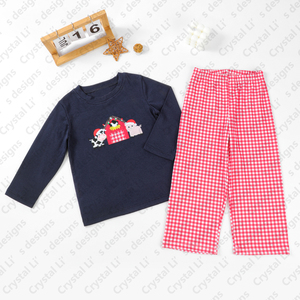 Set su misura di san valentino ragazza smerlato ricamo cane per bambini vestiti Design personalizzato per i vestiti dei bambini - Product Image 4