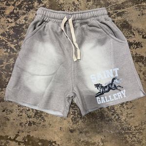 Pantalones Cortos Vintage para Hombre con Logotipo Personalizado, Lavado Ácido, 100% Algodón, Felpa Francesa, Impermeables, Transpirables, con Efecto Desgastado por el Sol, Impresión DTG de Letras - Product Image 2