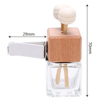 En gros vide carré verre clair dépoli 8ml 10 ml voiture évent désodorisant diffuseur bouteille avec clip